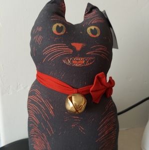 "THE CAT" Pillow with Red Ribbon and Bell by John Darian for Threshold.